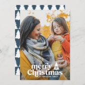 レトロタイポグラフィモダン1フォトホリデークリスマス シーズンカード (正面/裏面)