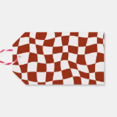 レトロタイポグラフィレッド&金ゴールドグルービーメリークリスマス ギフトタグ (裏面横)