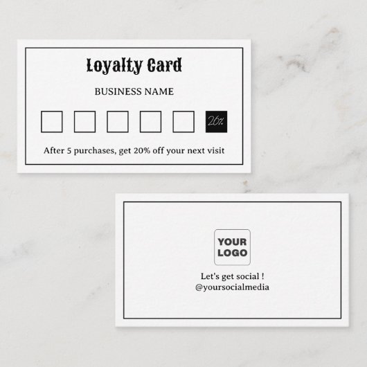 レトロタイポグラフィロゴロイヤリティカード ロイヤリティカード (正面/裏面)