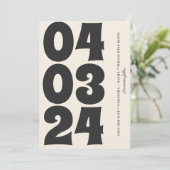 レトロタイポグラフィヴィンテージB&W番号写真Qrコード セーブザデート (スタンド正面)