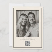 レトロタイポグラフィヴィンテージB&W番号写真Qrコード セーブザデート (裏面)