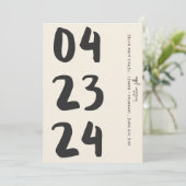 レトロタイポグラフィヴィンテージB&W番号写真Qrコード セーブザデート (スタンド正面)