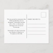 レトロタイポグラフィ写真卒業 案内ポストカード (裏面)