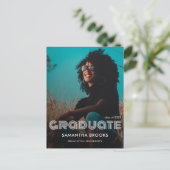 レトロタイポグラフィ写真卒業 案内ポストカード (スタンド正面)