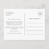 レトロタイポグラフィ写真卒業 案内ポストカード (裏面)