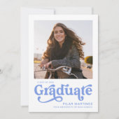 レトロタイポグラフィ写真2023卒業パーティー 招待状 (正面)