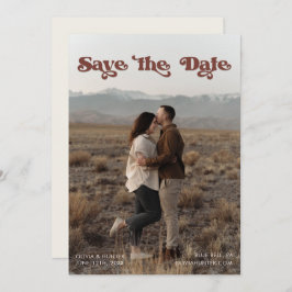 レトロタイポグラフィ写真Save the Date 招待状