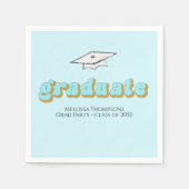 レトロタイポグラフィ卒業パーティーカスタムカクテル スタンダードカクテルナプキン (正面)