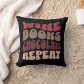 レトロタイポグラフィ図書とワイン クッション (ブランケット)