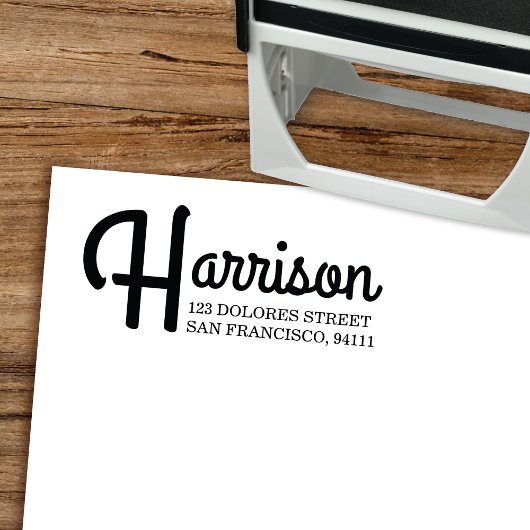 レトロタイポグラフィ差出人住所自己インクスタンプ セルフインキングスタンプ