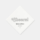 レトロタイポグラフィ応援!白黒結婚の スタンダードカクテルナプキン (角)