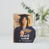 レトロタイポグラフィ有難う卒業写真 ポストカード (スタンド正面)