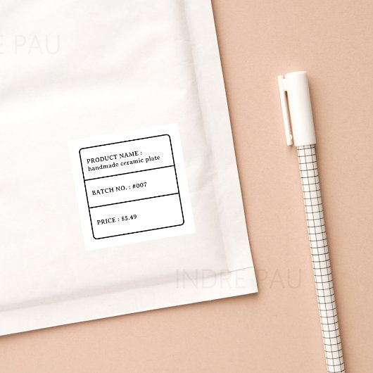 レトロタイポグラフィ製品価格ラベルステッカー スクエアシール