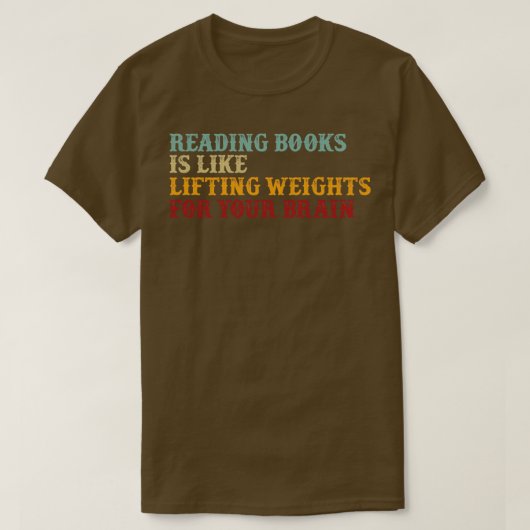 レトロタイポグラフィ読の本はLifting Weiのようなものである Tシャツ (デザイン正面)
