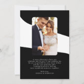 レトロタイポグラフィ2写真白黒結婚ズ サンキューカード (裏面)