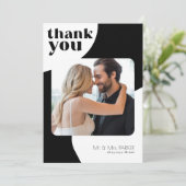 レトロタイポグラフィ6フォトモダン結婚コラージュ サンキューカード (スタンド正面)