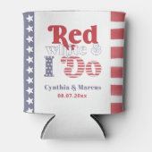 レトロタイポグラフィ7月4日ウェディングシャワー賛成 缶クーラー (正面)