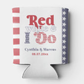 レトロタイポグラフィ7月4日ウェディングシャワー賛成 缶クーラー (裏面)