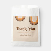 レトロタイポグラフィ70sレインボーサンキュー結婚ズFav フェイバーバッグ (正面)