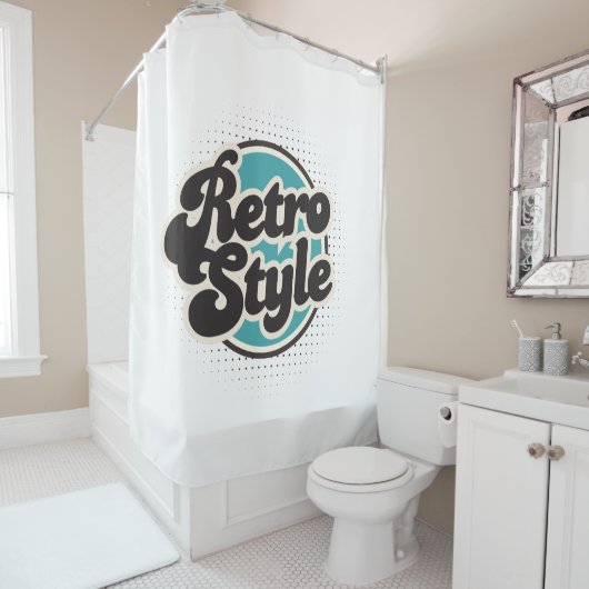 レトロタイポグラフィ シャワーカーテン (インサイチュ)