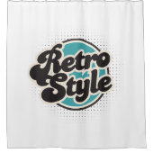 レトロタイポグラフィ シャワーカーテン (正面)