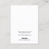 レトロタイポグラフィ&スターズホワイトイヤリングディスプレイ 名刺 (裏面)