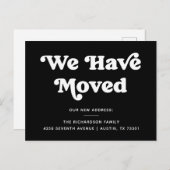 レトロタイポグラフィ |ブラックムービングのお知らせ ポストカード (正面/裏面)