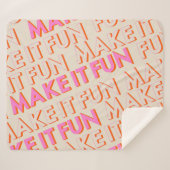 レトロタイポグラフィ、対角線、'Make Itおもしろい'。 シェルパブランケット (正面(横))