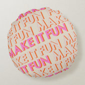 レトロタイポグラフィ、対角線、'Make Itおもしろい'。 ラウンドクッション (裏面)