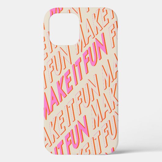 レトロタイポグラフィ、対角線、'Make Itおもしろい'。 Case-Mate iPhoneケース (裏面)