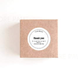 レトロタイポグラフィBusiness Thank youステッカー ラウンドシール