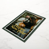 レトロタイポグラフィGroovy Happy New Year 2025写真 箔シーズンカード (回転した状態)