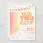 レトロタイム2パーティー2nd誕生日招待状 招待状 (正面)