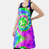 レトロタイモダン染めピンクターコイズブルー エプロン (インサイチュ)