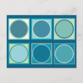 レトロタイル（青）ポストカード ポストカード (正面)