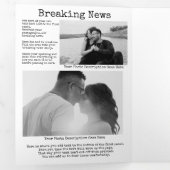 レトロタイ結婚プライターのパーソナライズされた新聞 三つ折りクリスマスカード (内部最初)