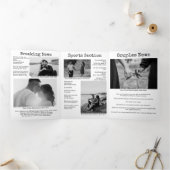 レトロタイ結婚プライターのパーソナライズされた新聞 三つ折りクリスマスカード (内部)