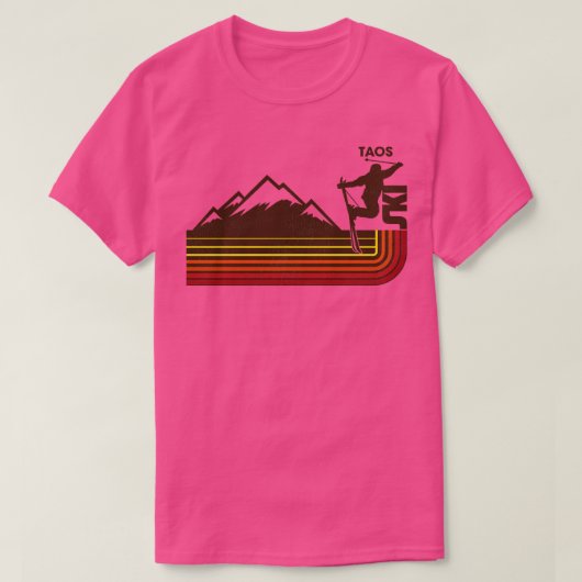 レトロタオス70s80sスタイルスキーストライプ tシャツ (デザイン正面)