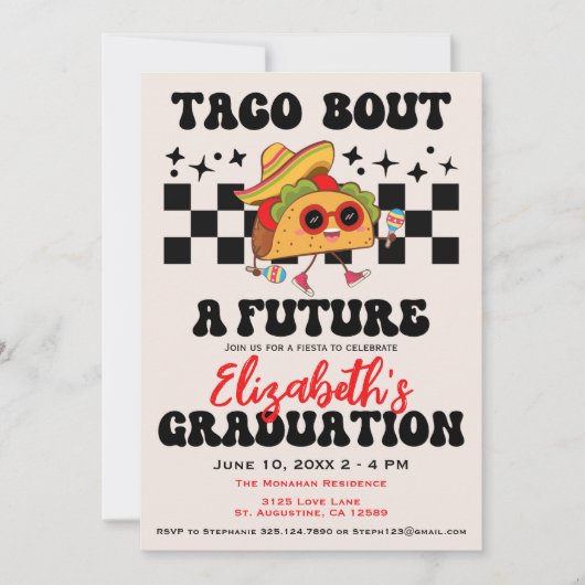 レトロタコ卒業フェスタの卒業 招待状 (正面)
