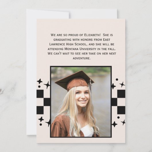 レトロタコ卒業写真おもしろい卒業 案内状 (裏面)