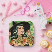 レトロタットウィッチ漫画 ペーパープレート (パーティー)