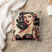 レトロタットゴシックガール クッション (ブランケット)