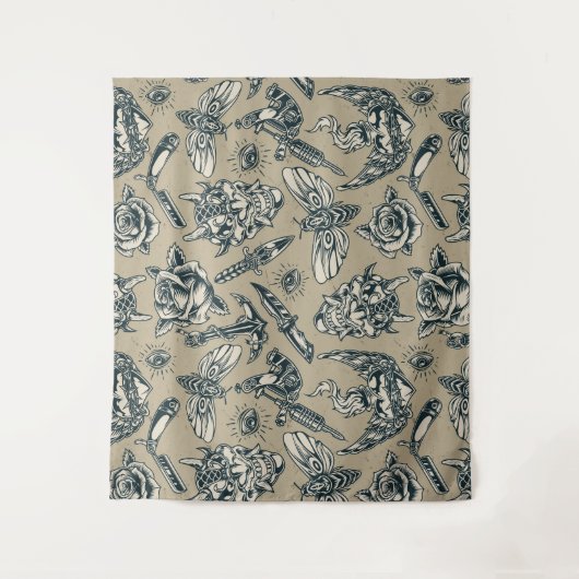 レトロタトゥーをテーマにした タペストリー (正面)