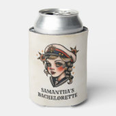 レトロタトゥーセーラ航海のー名バチェロレッテ 缶クーラー (缶正面)