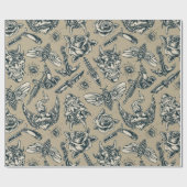 レトロタトゥーデザイン ラッピングペーパー (フラット)