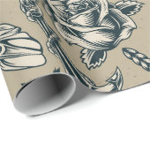 レトロタトゥーデザイン ラッピングペーパー (ロールコーナー)