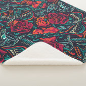 レトロタトゥーパターンシェルパブランケット シェルパブランケット (3/4)