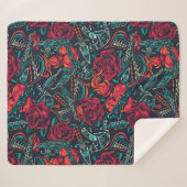 レトロタトゥーパターンシェルパブランケット シェルパブランケット (正面(横))