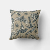 レトロタトゥーパターン クッション (裏面)