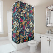レトロタトゥーパターン シャワーカーテン (インサイチュ)